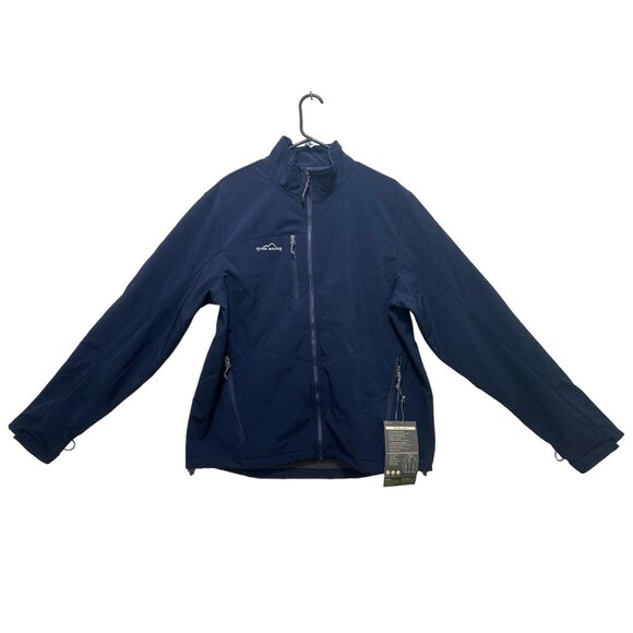 Eddie Bauer Soft Shell Jacket Men Large Blue Full Zip Waterproof Gorpcore Office - Picture 2 of 16